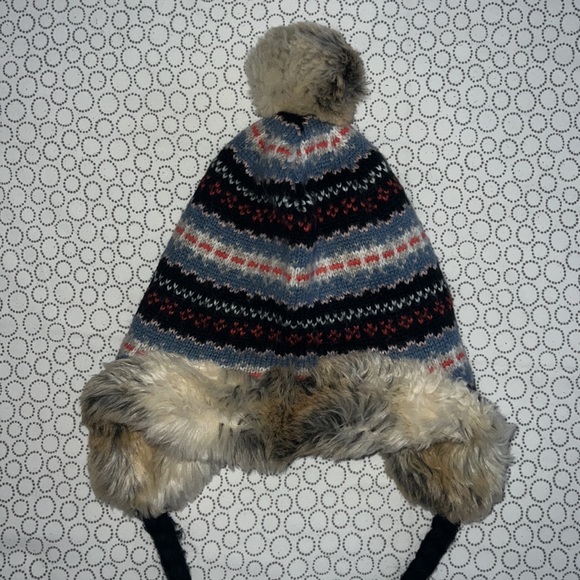 Aerie Faux Fur Knit Winter Hat - Picture 2 of 4